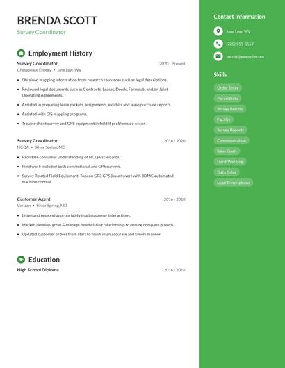 Survey Coordinator Resume