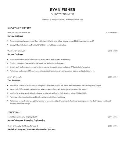 Survey Engineer Resume