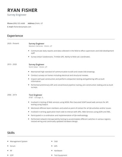Survey Engineer Resume