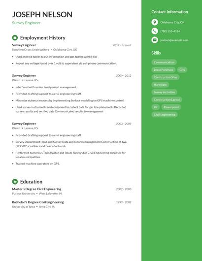 Survey Engineer Resume