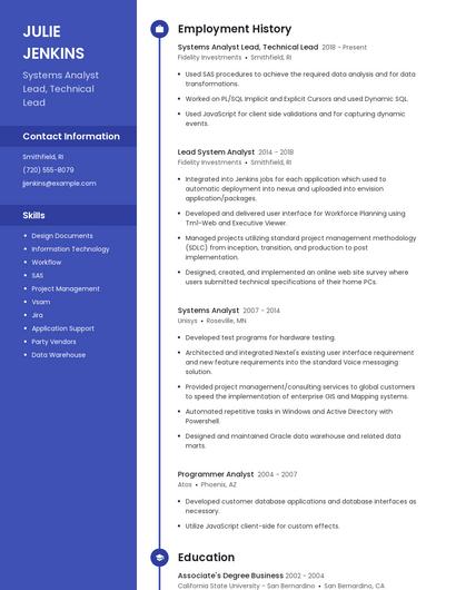 Systems Analyst Lead, Technical Lead Resume