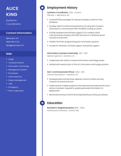Systems Coordinator Resume