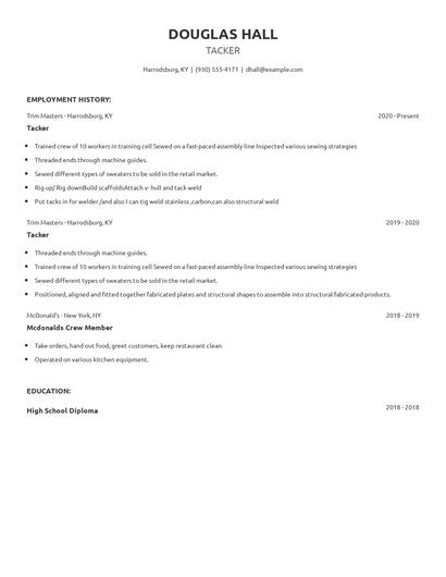 Tacker Resume