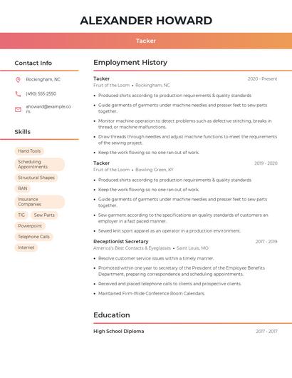 Tacker Resume