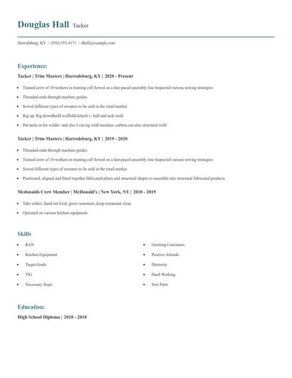 Tacker Resume