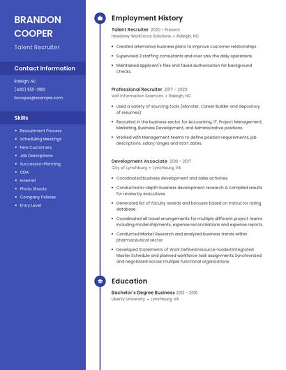 Talent Recruiter Resume