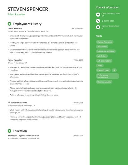 Talent Recruiter Resume