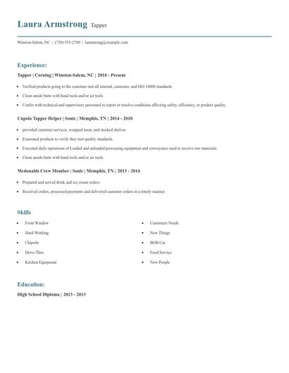 Tapper Resume