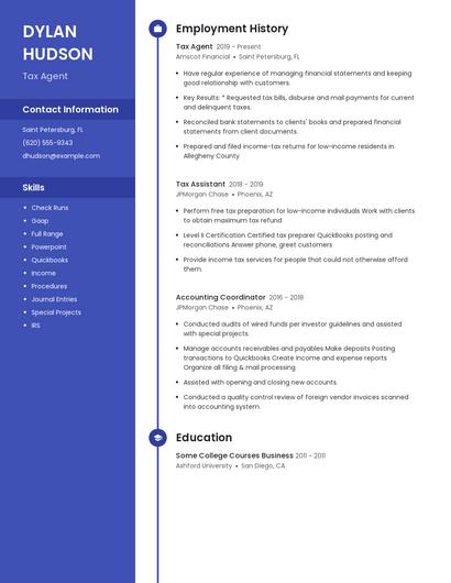 Tax Agent Resume