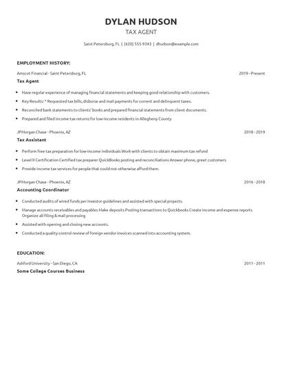 Tax Agent Resume