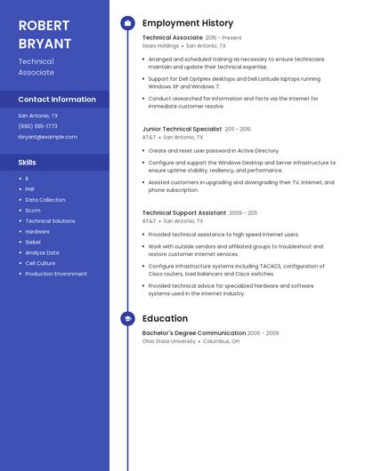Technical Associate Resume
