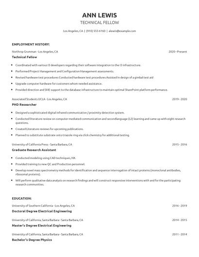 Technical Fellow Resume