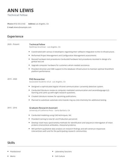 Technical Fellow Resume