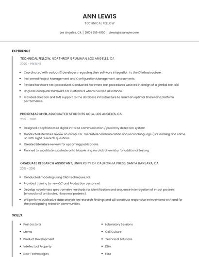 Technical Fellow Resume