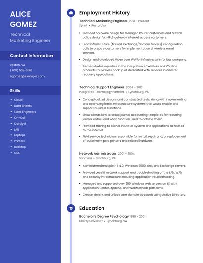 Technical Marketing Engineer Resume