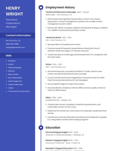 Technical Publications Manager Resume