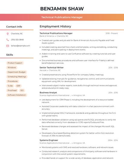 Technical Publications Manager Resume