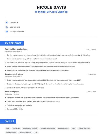 Technical Services Engineer Resume