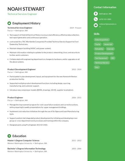 Technical Services Engineer Resume