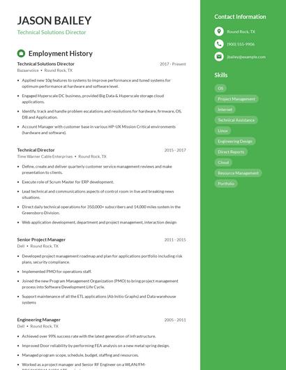 Technical Solutions Director Resume