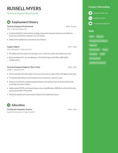 Technical Support Professional Resume