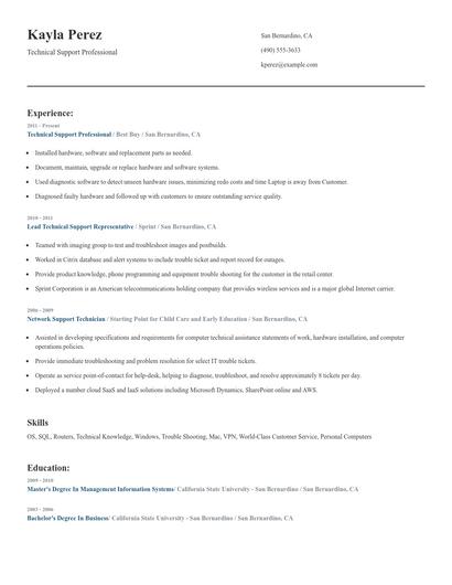 Technical Support Professional Resume
