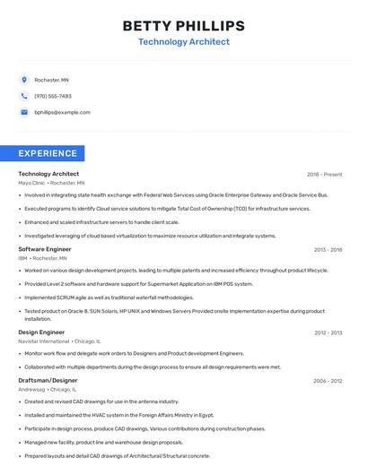 Technology Architect Resume