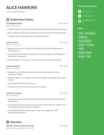 Technology Architect Resume