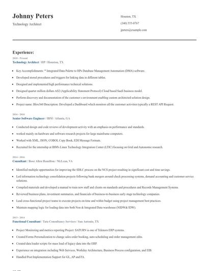 Technology Architect Resume
