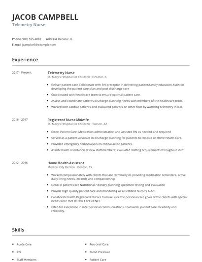 Telemetry Nurse Resume