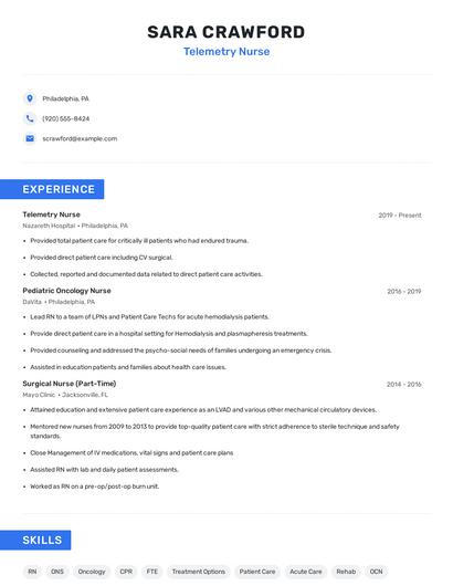 Telemetry Nurse Resume
