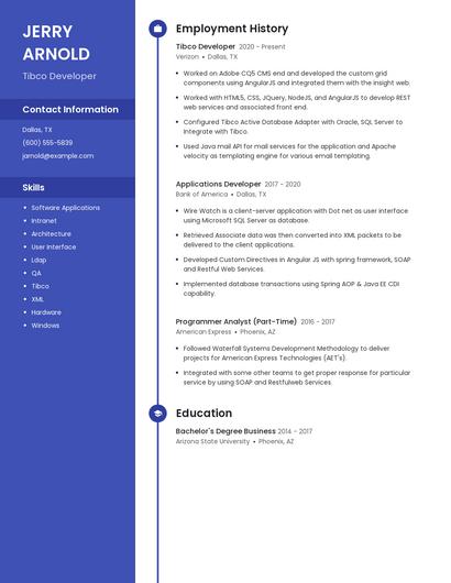 Tibco Developer Resume