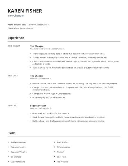 Tire Changer Resume