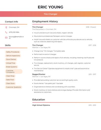 Tire Changer Resume
