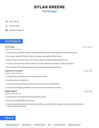 Tire Changer Resume