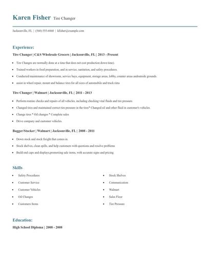 Tire Changer Resume