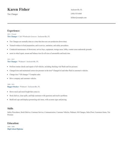 Tire Changer Resume