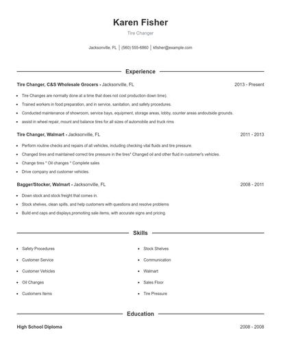 Tire Changer Resume
