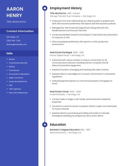Title Abstractor Resume