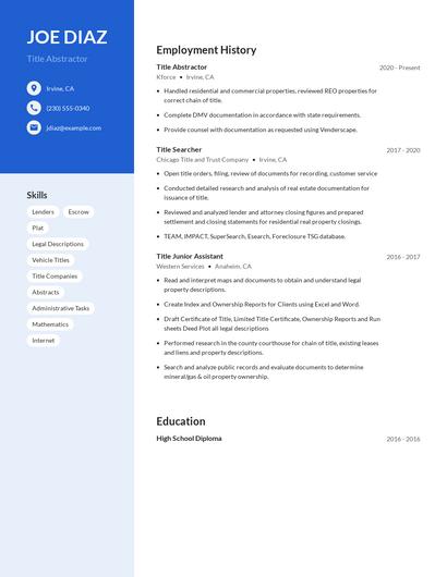 Title Abstractor Resume