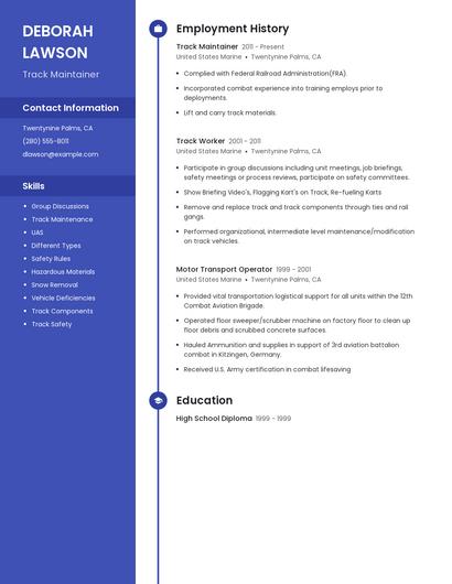 Track Maintainer Resume