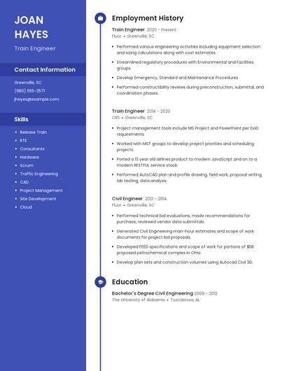 Train Engineer Resume