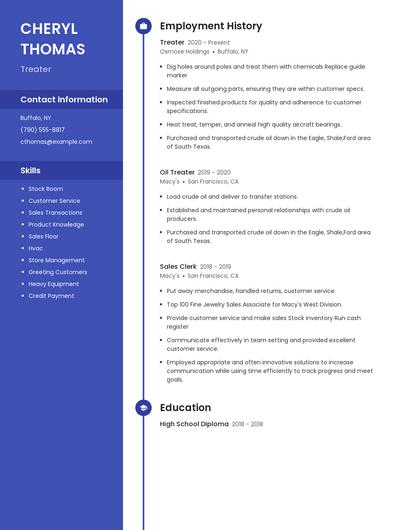 Treater Resume