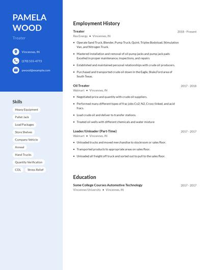 Treater Resume