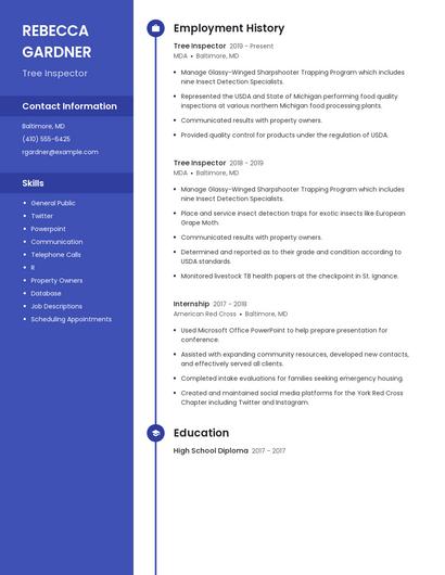Tree Inspector Resume