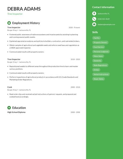Tree Inspector Resume