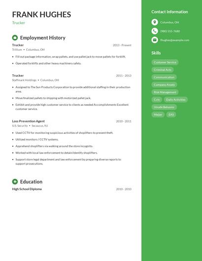 Trucker Resume
