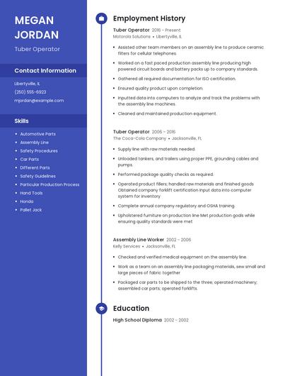 Tuber Operator Resume