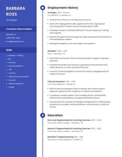 Urologist Resume