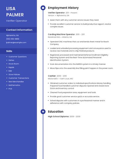 Verifier Operator Resume